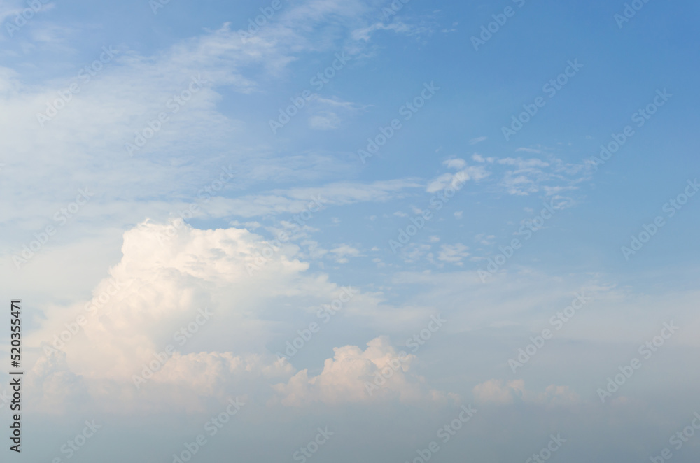 beautiful blue sky and white fluffy cloud horizon outdoor for background. beautiful blue sky and white fluffy cloud horizon outdoor for background.