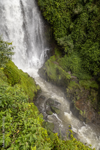 beautiful landscape with a big waterfall with plants around  beauty of nature and river in the day  scene of tranquility from Latin America