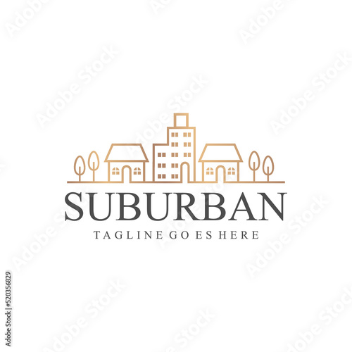 suburban property logo design creative vector design inspiration
