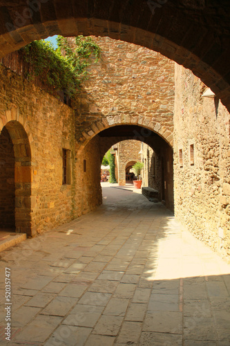 Monells, a pretty medieval town in Lower Ampurdam. Gerona. Spain photo