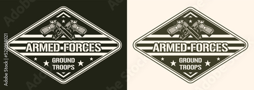 Gun weapon vintage sticker monochrome