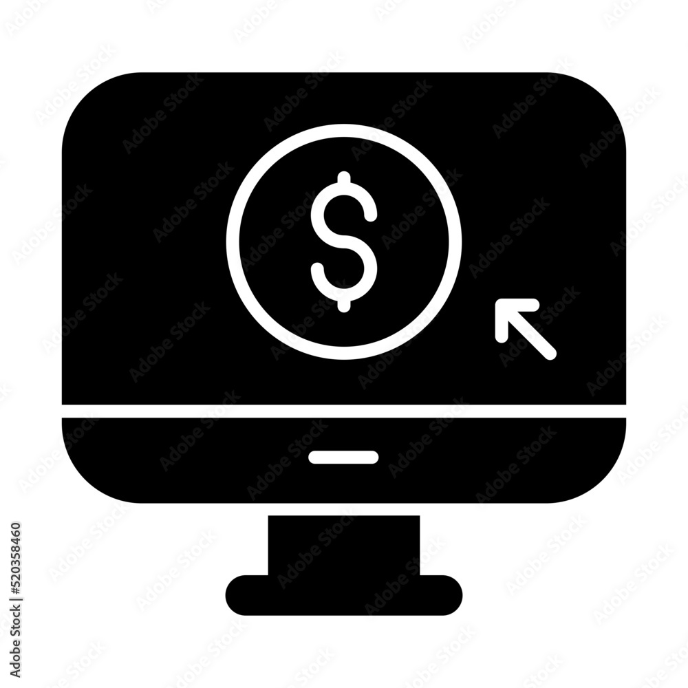 Conceptual solid design icon of pay per click Conceptual solid design icon of pay per click