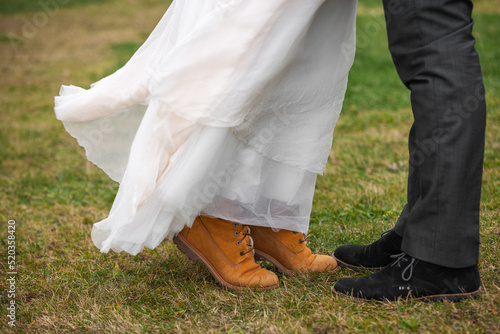 Bride and groom on their wedding day