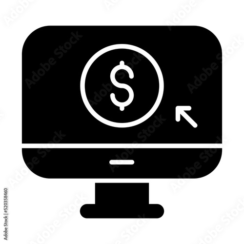 Conceptual solid design icon of pay per click
