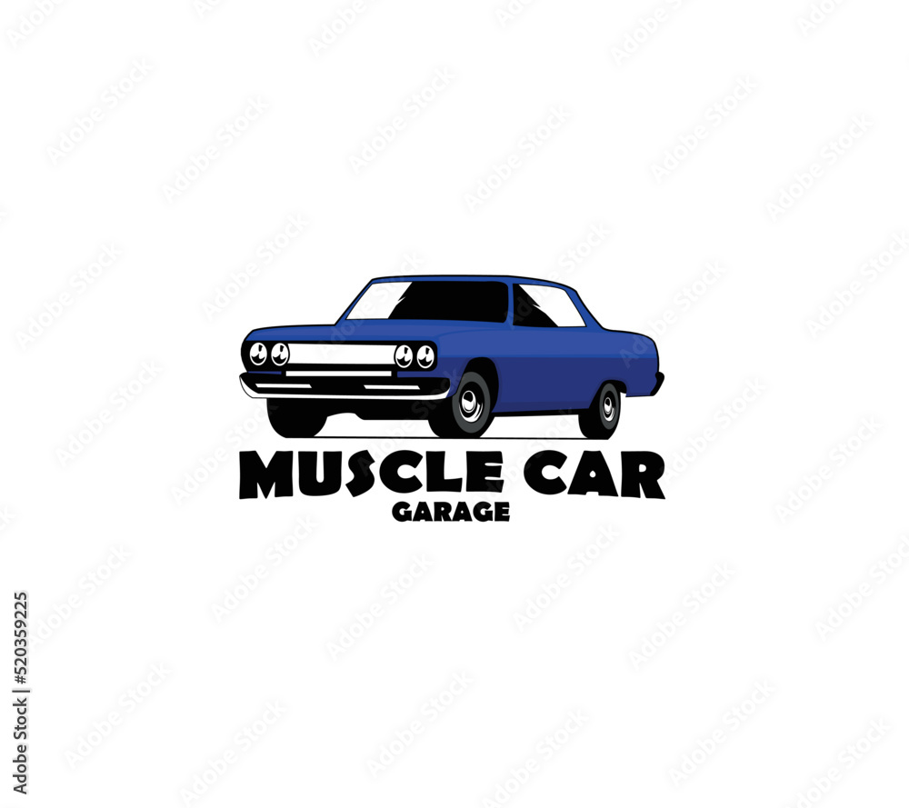 american muscle car illustration vector isolated