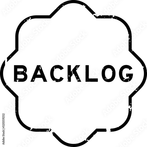 Grunge black backlog word rubber seal stamp on white background