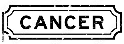 Grunge black cancer word rubber seal stamp on white background