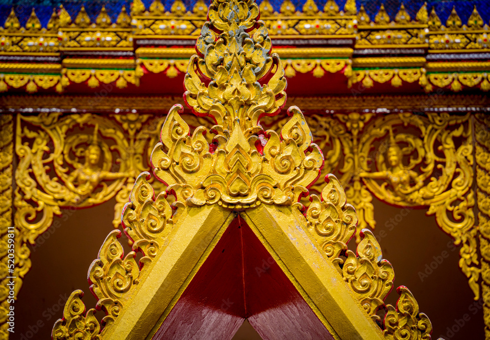 Fototapeta premium Details and fragments of old traditional buddhist temple in Thailand