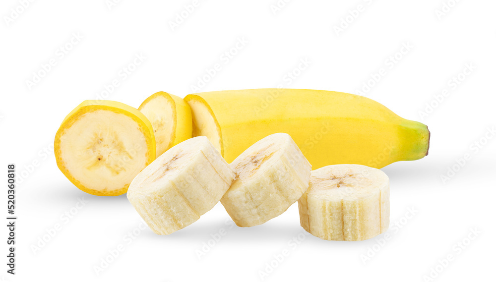 banana slice on white background banana slice on white background