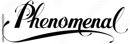 Phenomenal - custom calligraphy text