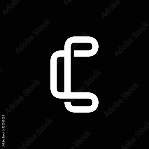 Modern letter C with overlapping line logo design