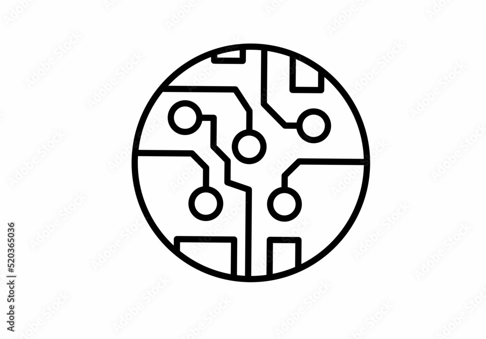 circuit board icon isolated on white background circuit board icon isolated on white background