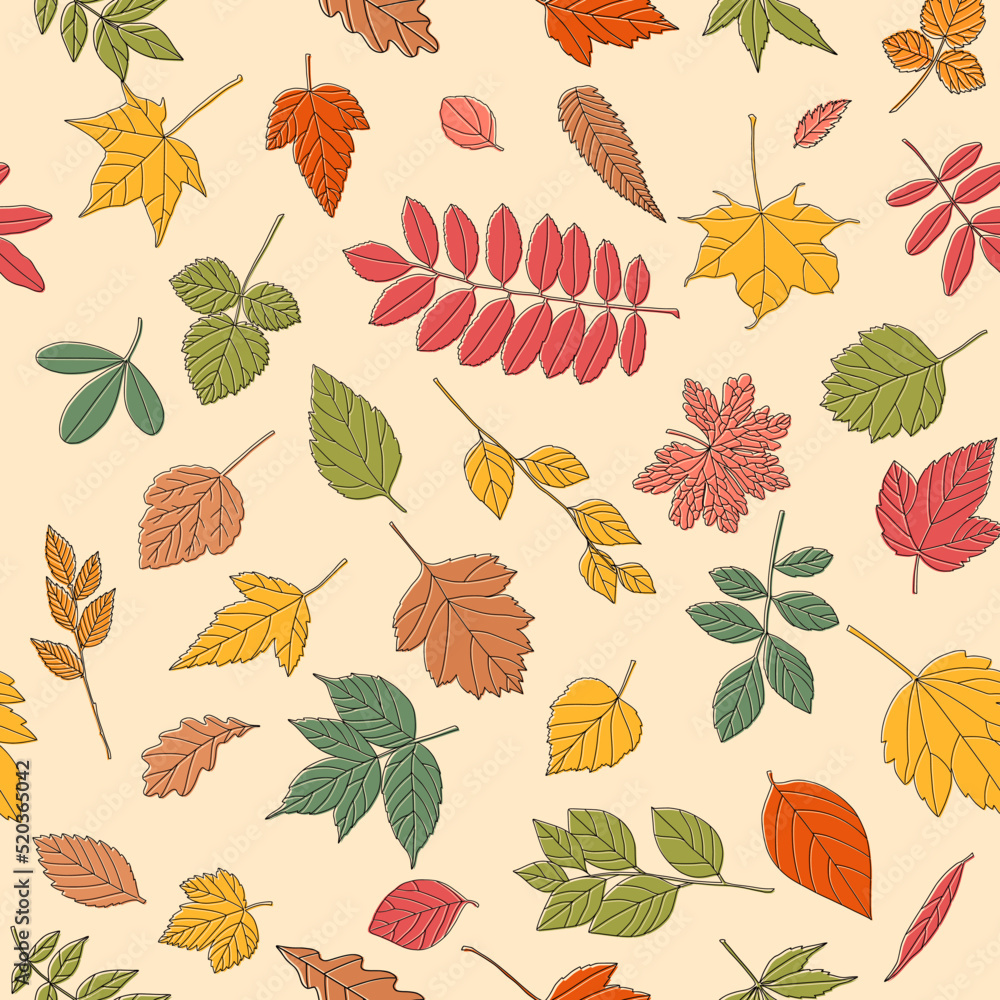 Autumn leaf seamless pattern. Autumn leaf seamless pattern.