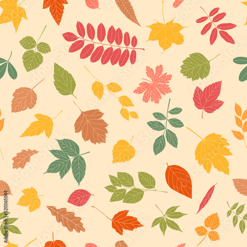 Autumn leaf seamless pattern.