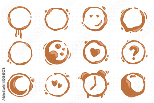 Coffee mug stain character, logo, mascot collection.