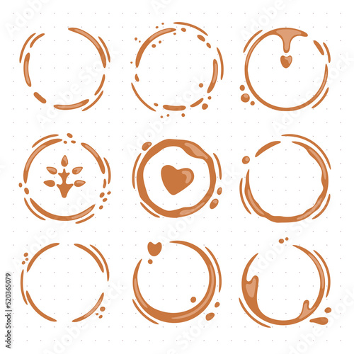 Coffee mug stain character, logo, mascot collection.