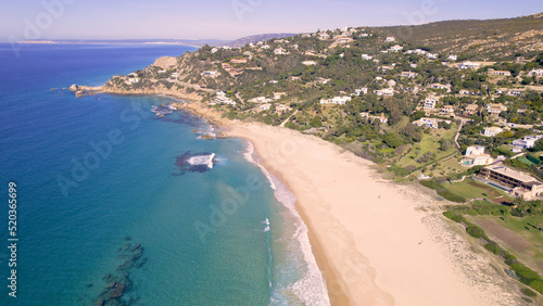 4K aerial views - Coast of Cadiz - Beautiful aerial views of n the beach taken with a drone of the wonderful coastal towns of Cadiz