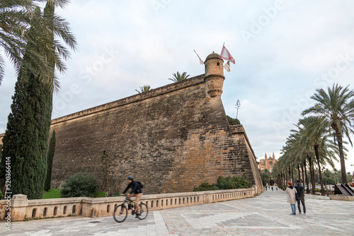 Palma de Mallorca, Spain. Walls and ramparts of the Baluard de Sant Pere (St Peter Bastion), a modern art and former fortress photo