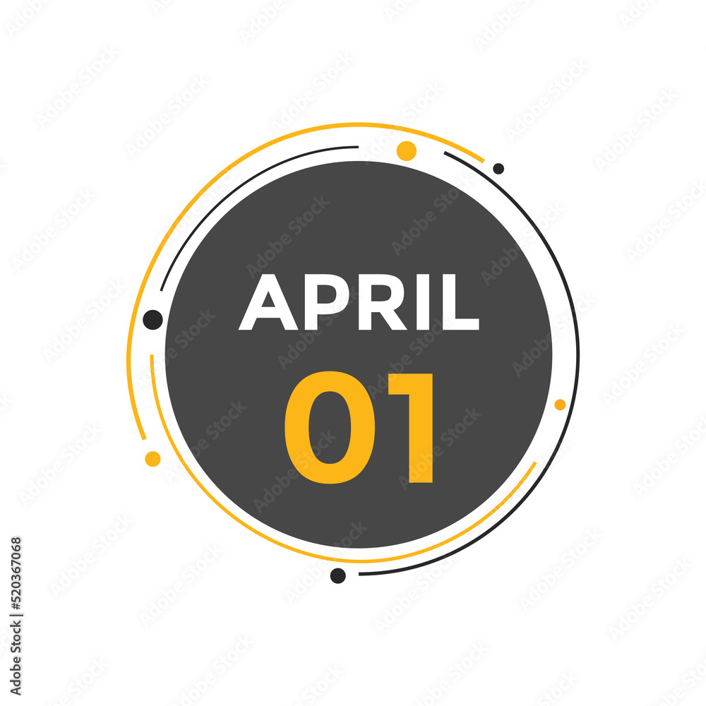April 1 Calendar icon Design. Calendar Date 1st April. Calendar template
April 1 Calendar icon Design. Calendar Date 1st April. Calendar template