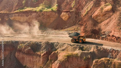 Industrial mining ore iron metal mineral quarry truck heavy career
