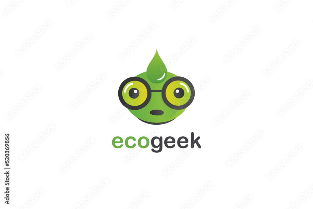 Eco Geek Nature And Environment Vector Logo Concept Design Eco Geek Nature And Environment Vector Logo Concept Design