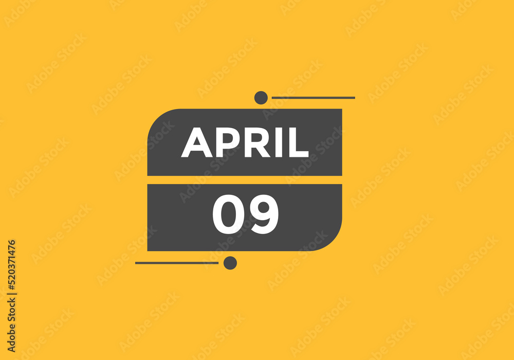 April 9 Calendar icon Design. Calendar Date 9th April. Calendar template
April 9 Calendar icon Design. Calendar Date 9th April. Calendar template