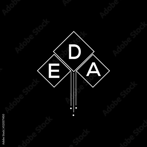EDA letter logo design with white background in illustrator, EDA vector logo modern alphabet font overlap style.
