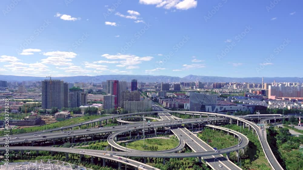 Aerial photography of Xing'an South Road Overpass in Hohhot, Inner Mongolia, China Aerial photography of Xing'an South Road Overpass in Hohhot, Inner Mongolia, China