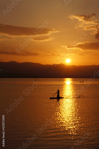 sunset on the lake