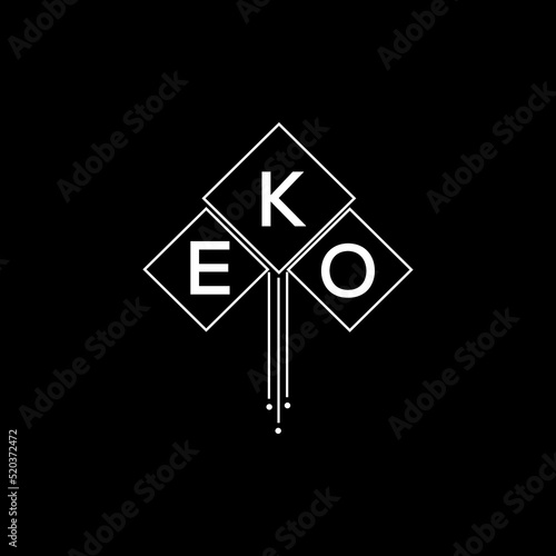 EKO letter logo design with white background in illustrator, EKO vector logo modern alphabet font overlap style.
