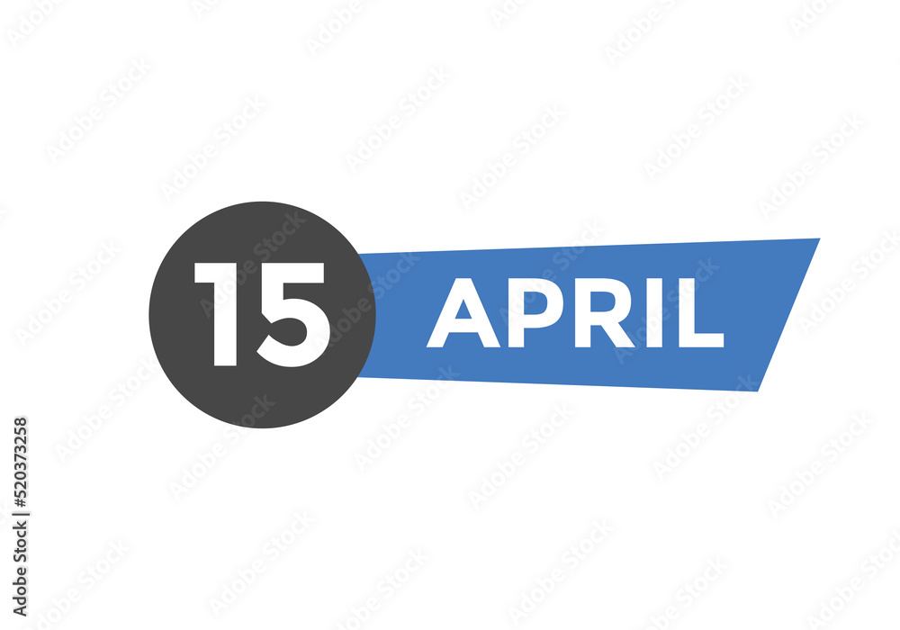 April 15 Calendar icon Design. Calendar Date 15th April. Calendar template
April 15 Calendar icon Design. Calendar Date 15th April. Calendar template