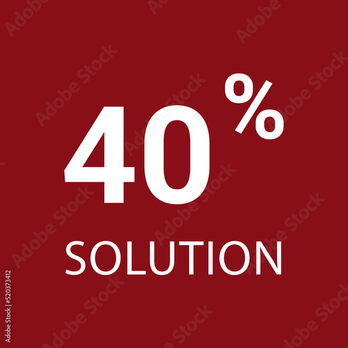 40% solution. Vector illustration isolated on white.
