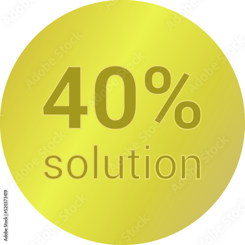 40% solution. Vector illustration isolated on white.