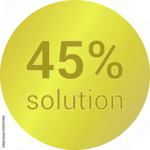 45% solution. Vector illustration isolated on white.