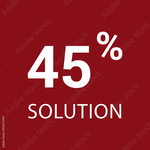 45% solution. Vector illustration isolated on white.