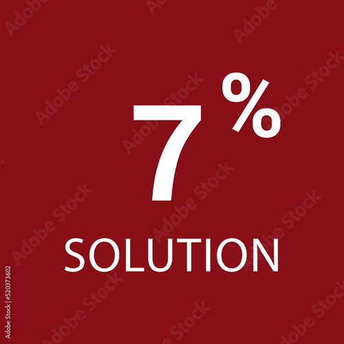7% solution. Vector illustration isolated on white.