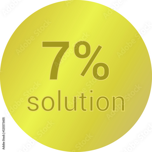 7% solution. Vector illustration isolated on white.