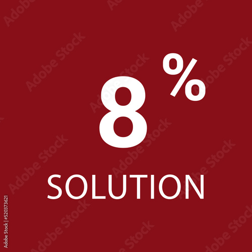 8% solution. Vector illustration isolated on white.