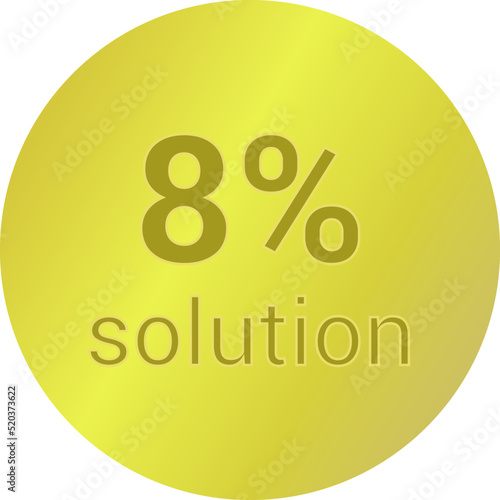 8% solution. Vector illustration isolated on white.