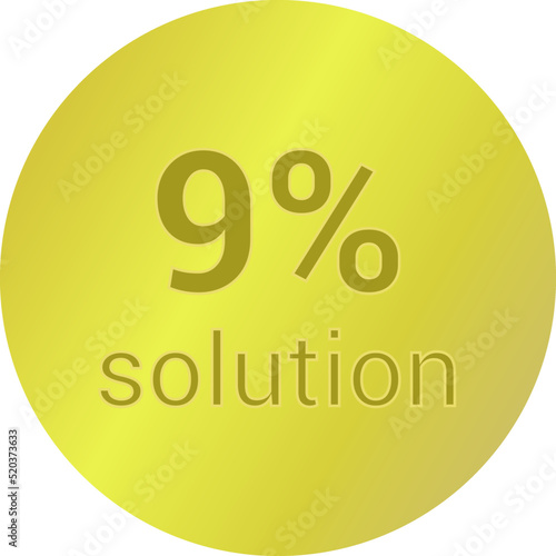 9% solution. Vector illustration isolated on white.