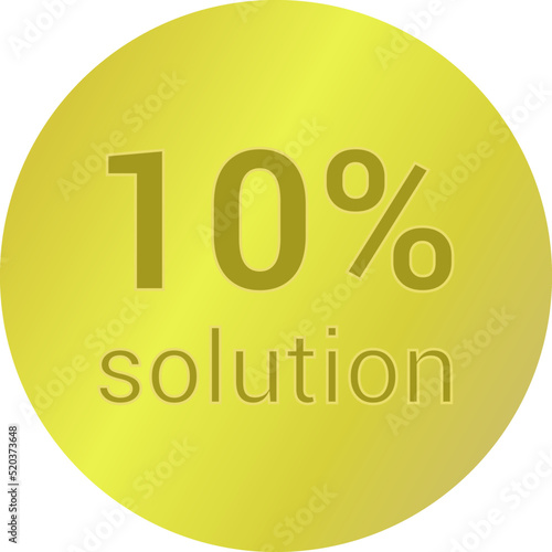 10% solution. Vector illustration isolated on white.