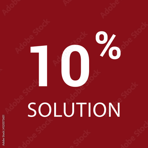 10% solution. Vector illustration isolated on white.