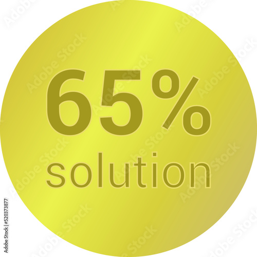 65% solution. Vector illustration isolated on white.