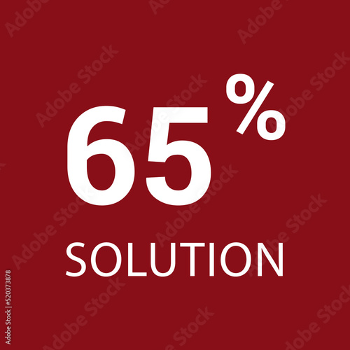 65% solution. Vector illustration isolated on white.