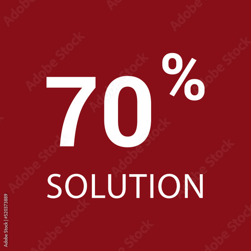 70% solution. Vector illustration isolated on white.