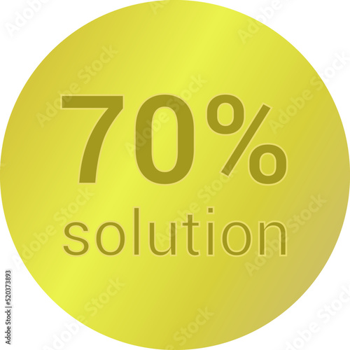 70% solution. Vector illustration isolated on white.