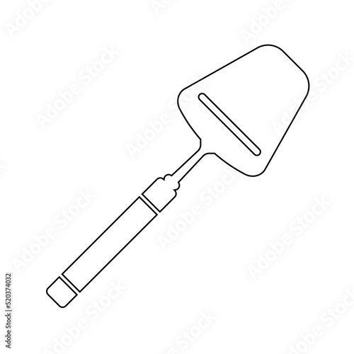Norwegian Cheese Slicer Cutter Black and White Outlined Vector Icon