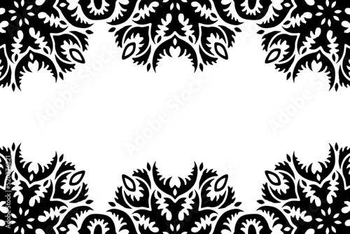 Vector art with abstract black thorned border
