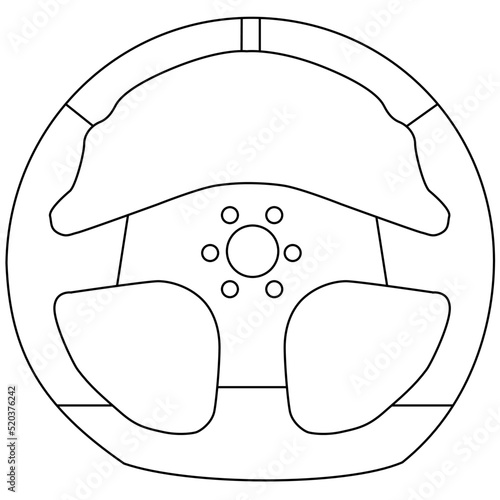 Flat bottom racing steering wheel with center marker vector
