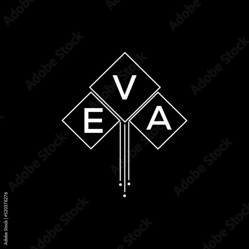 EVA letter logo design with white background in illustrator, EVA vector logo modern alphabet font overlap style.
